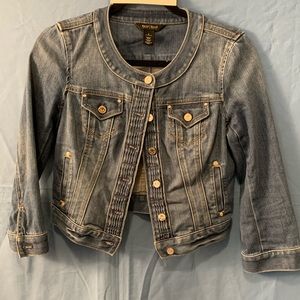 White House Black Market Denim Jacket Size 0